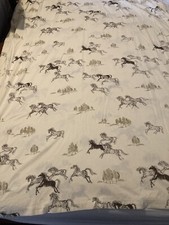 Horse Design Single Cotton Quilt Cover And Pillow Case Ivory -Browns & Goldie