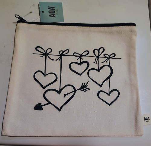 Makeup bag with hearts - bag,