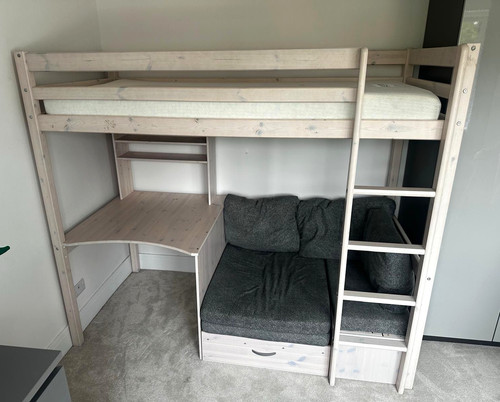 Children grey wooden - wooden, loft
