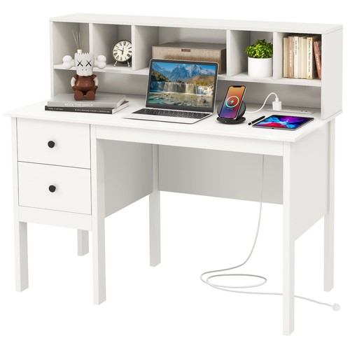 Computer desk with - with, hutch