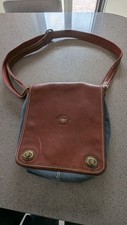 Gil Holsters Brown Leather And Blue Denim Shoulder Bag