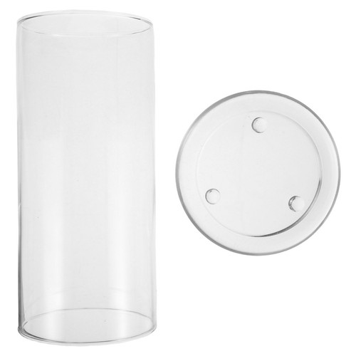 Clear glass hurricane candle - glass,