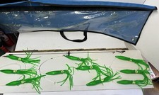 28” Spreader Fishing Tuna/tarpin 10 Squid 1 Hook Green W/ Storge Bag