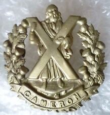 Cameron Highlanders Cap Badge White Metal ANTIQUE Original