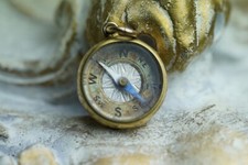 Antique 9ct gold compass - antique,