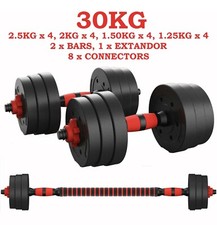 ZENO FITNESS 30KG DUMBELLS PAIR OF WEIGHTS BARBELL/DUMBBELL BODY BUILDING SET