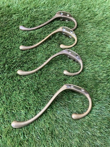 Vintage brass coat hooks - vintage, x4
