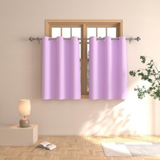 Lilac Tier Curtains 36 inch Girls Room Darkening Kitchen Tiers Bathroom Nurse...