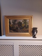 Antique Painting Of Water Wheel  55cm X 43cm