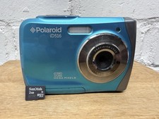 Polaroid iD516 12MP Digital Compact Camera + 2GB SD Card Waterproof Blue TESTED