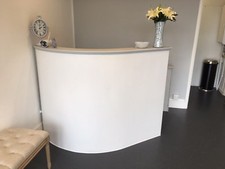 Shaped reception desk, mdf