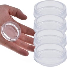 4 x SMALL CLEAR CASTOR CUPS Carpet/Floor Chair/Sofa Furniture Protectors Caster