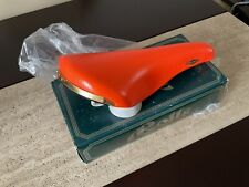 NOS Boxed 1991 Vintage Made In Italy San Marco Rolls Orange Leather Saddle Rare