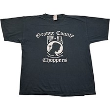 Gildan T Shirt XL Men's Black Cotton Vintage Orange County Pow Mia Choppers