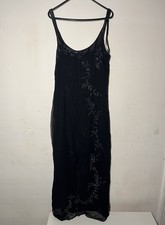 Debenhams Debut Black Beaded Slip Dress