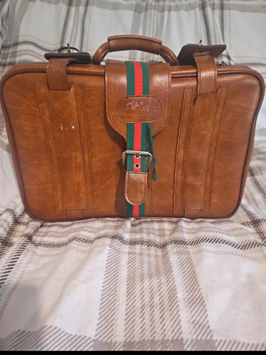 Vintage brown leather hard - vintage,