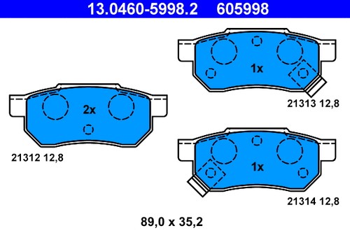 Rear brake pad set disc - rear,