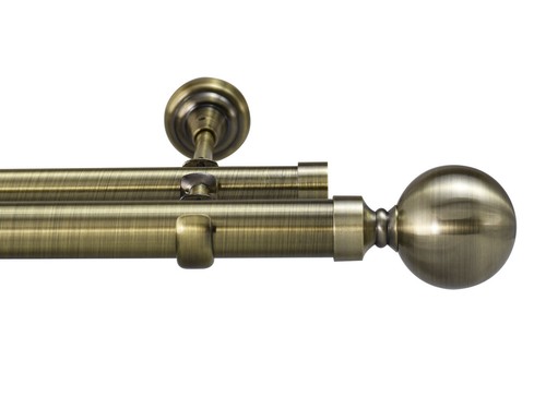 Eyelet double curtain pole rod - double,