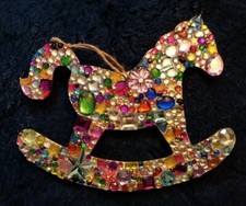 Rocking horse gem encrusted - horse,