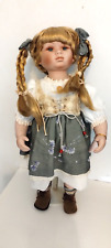 Leonardo Collection Large Chunky Solid Porcelain Doll Blonde Hair With Stand 22"