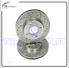 Performance Drilled & Grooved Front Brake Discs to fit Ford Fiesta MK7 08-13