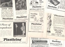 PLASTICINE by HARBUTT'S of BATH, SOMERSET : 9 x Original Vintage Adverts