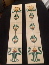 Art Nouveau  Fireplace Tiles Set Of 10 FULL SET