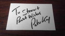 PETER KAY  COMEDIAN SIGNED CARD - “DEDICATED”
