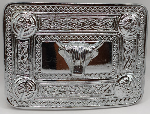 Scottish black leather belt - black,
