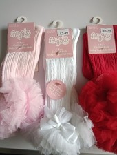 Baby Girl Christmas Party Tutu Knee Socks Frilly Fancy Satin Bow Dressy Cute