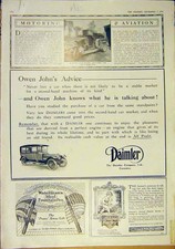 Original Old Vintage Print Motor Car Lanchester Armoured Crossley Daimler 1918