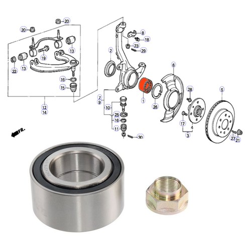 Front wheel bearing for honda - bearing,
