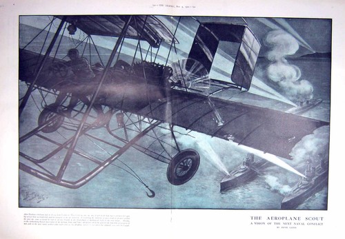 Old 1910 aeroplane scout - aeroplane, war
