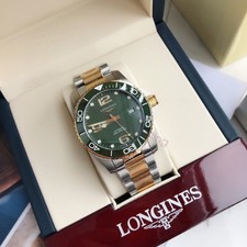 Longines Conquest Diving Automatic Watch L3.841.4.96.9 Green Dial Steel Golden -