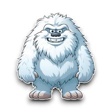Cute Snow Yeti Monster Animal Vinyl Sticker Decal Car Laptop Scrapbook 100x90mm