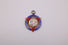 Silver enamel Albert shield fob medal