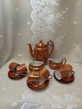 Rare Vintage Copper Lustre Tea Set “Foreign” 1920s Art Deco Czech German