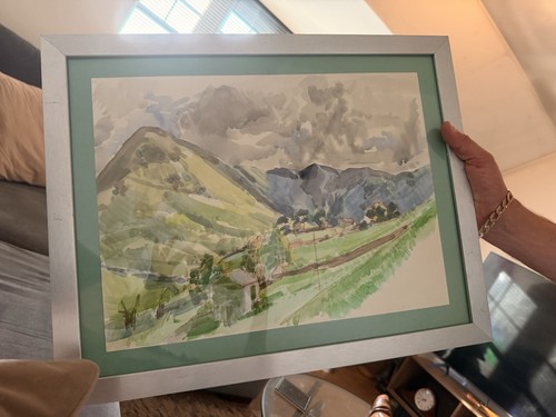 Long signed landscape - r,