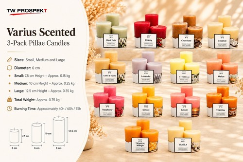 Pack multi scented pillar - multi,
