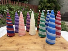 Pure Beeswax Spiral Candles 20cms x 6cms. Hand Rolled. Made to Order UK Seller
