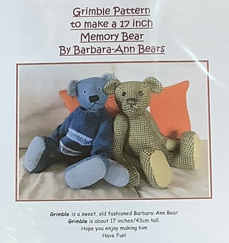 Memory bear sewing pattern - memory,
