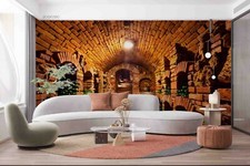 3D Brick Wine Cellar Wallpaper
