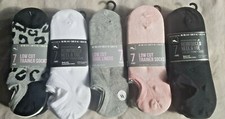 Ladies 7 Pairs Low Cut Shoe Liners Sports Trainer Liners No Show Socks 4-8 UK.