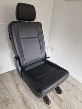 VW Transporter T5 T5.1 T6 T6.1 Black Vinyl Single Fold Flat Kombi Seat *Isofix*