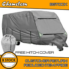 Caravan Cover Waterproof Breathable, 4-Ply, 4 Zips, Secure Straps B-Stock