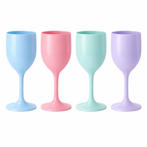 Emkay plastic wine glasses - 4,