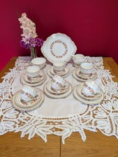 Beautiful Vintage bone china 18kt Gold Gilt Floral Flower Tea set