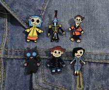 x 6 Coraline Doll Pin Enamel