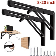 2-20x Folding Heavy Duty Shelf Bracket Triangle Bench Mounted Table Wall Hinges