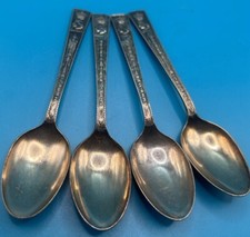 4 X Coronation Teaspoons. Elizabeth R. 1953. Sipelia Silver Plate A1.